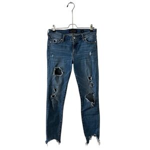 Lucky Brand Ava Skinny Ripped Shark Bite Hem Jeans